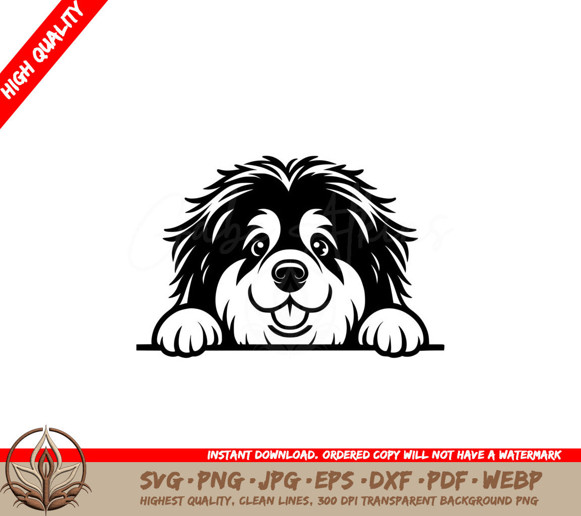 Peeking Tibetan Mastiff SVG - Digital Product File Formats