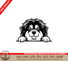 Peeking Tibetan Mastiff SVG - Digital Product File Formats