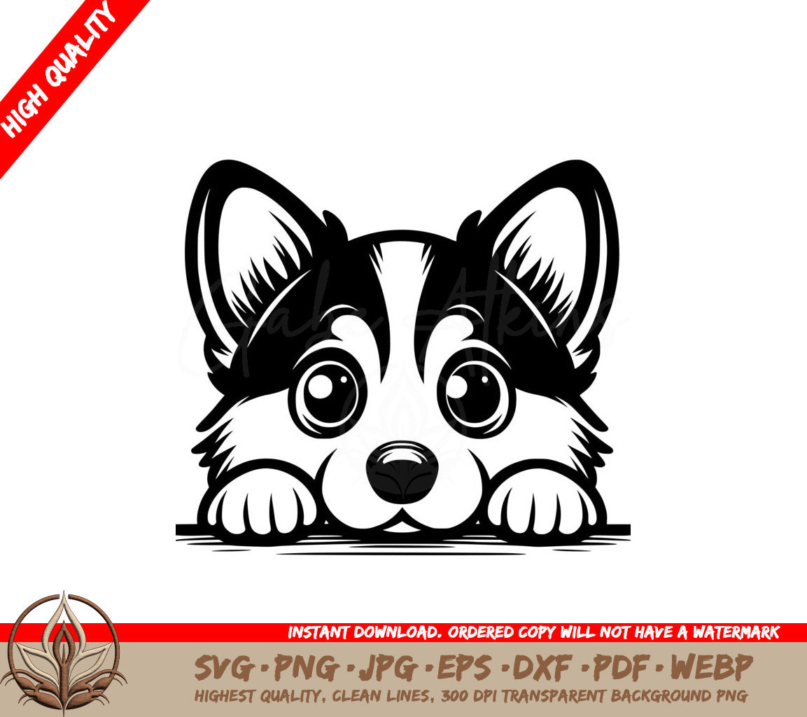 Peeky Corgi Buddy SVG 
