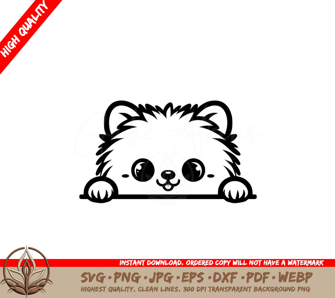 Peeky Pomeranian SVG Cut File 
