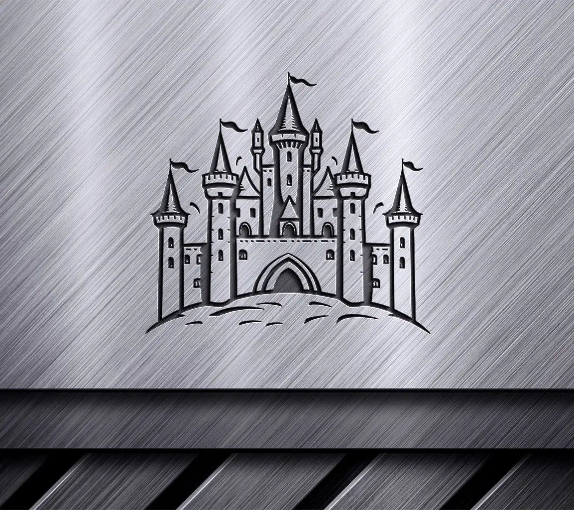  Castle with Flags Flying SVG - Mini Truck Vector Graphic SVG