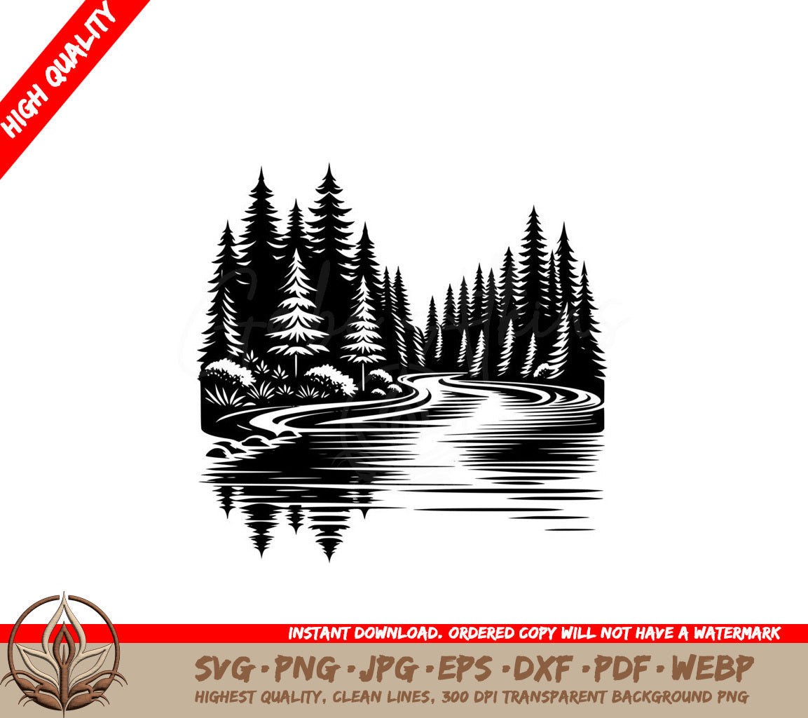 Pine Reflections Stream SVG