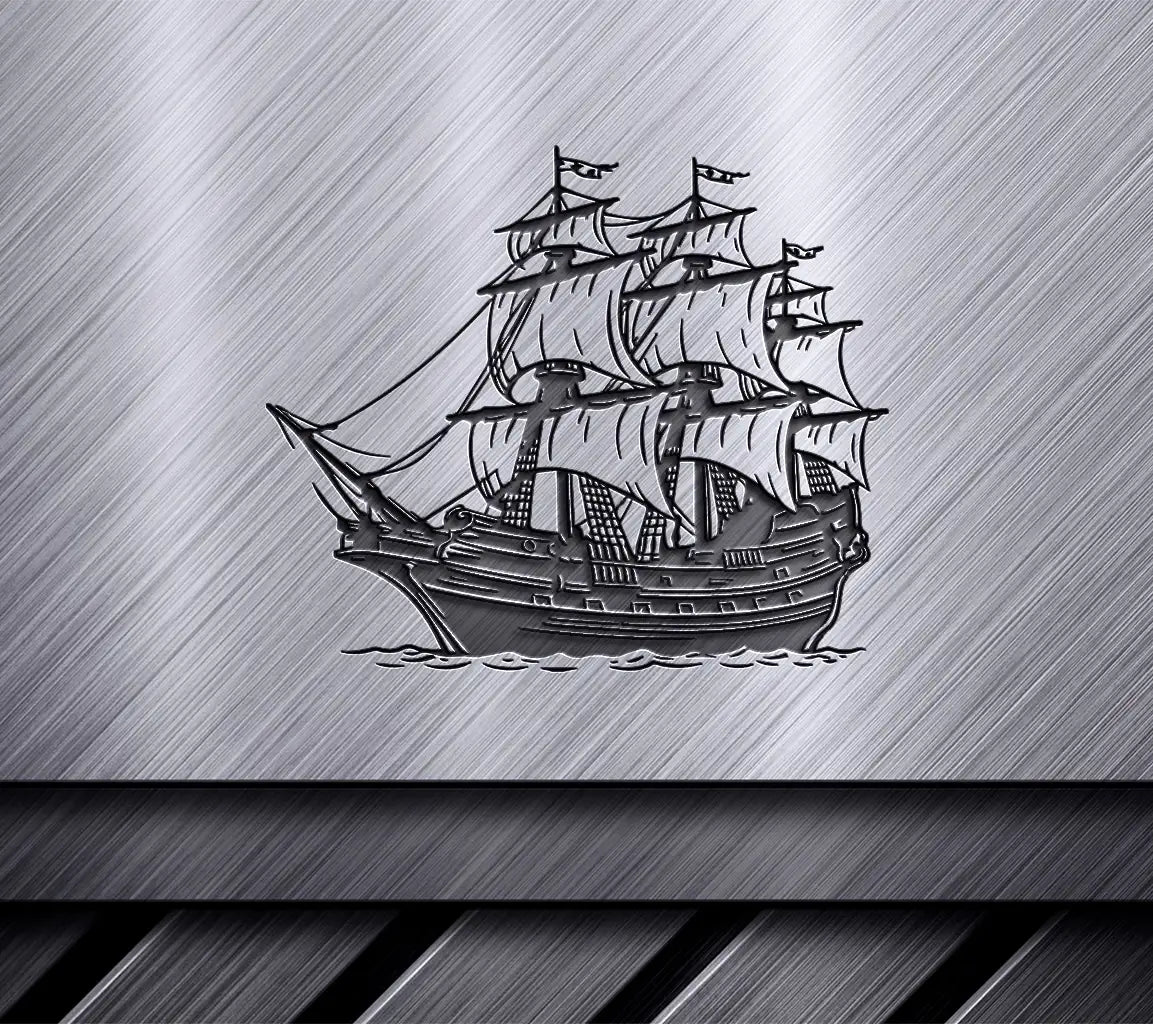  Pirate Ship SVG - Silhouette Design SVG