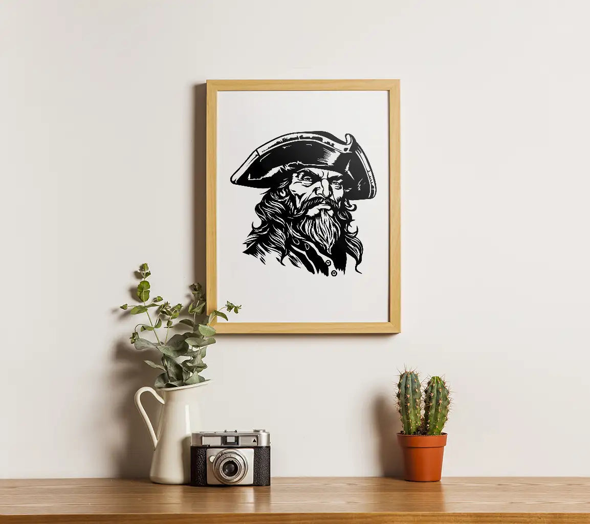  Pirate Bearded Man SVG - Vector Illustration SVG