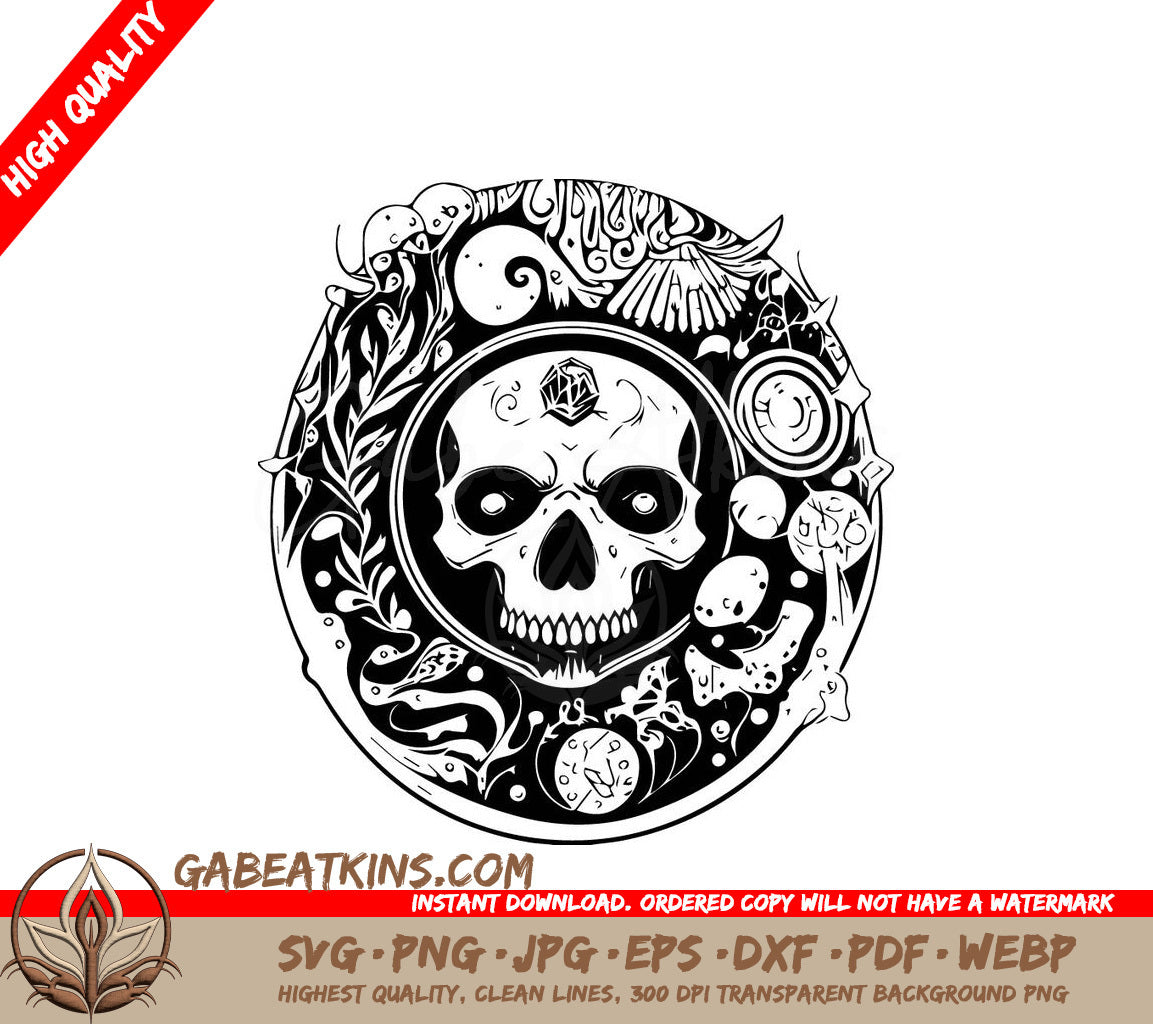 Pirate Skull Coin SVG -  Circle Design SVG