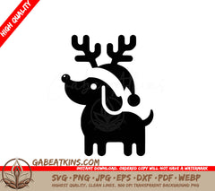  A Dog Wearing A Santa Hat SVG - Playful Christmas Pup SVG