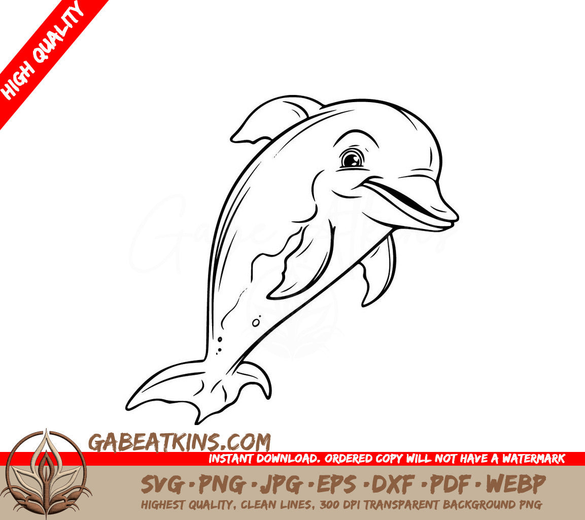  A Smiling Dolphin SVG - Playful Dolphin SVG