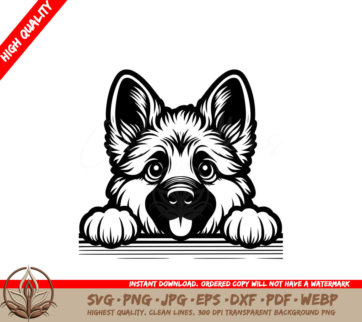 Playful German Shepherd SVG 
