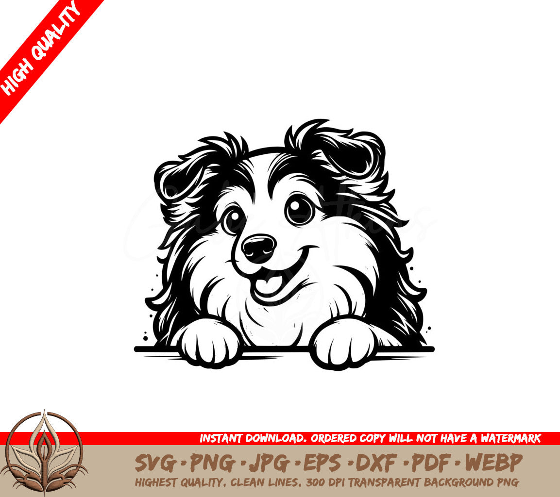 Playful Peekaboo Sheltie SVG 
