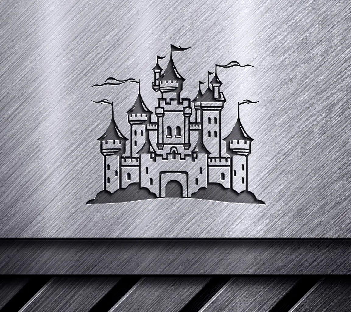  Castle with Flags Flying SVG - Mini Truck Vector Design SVG