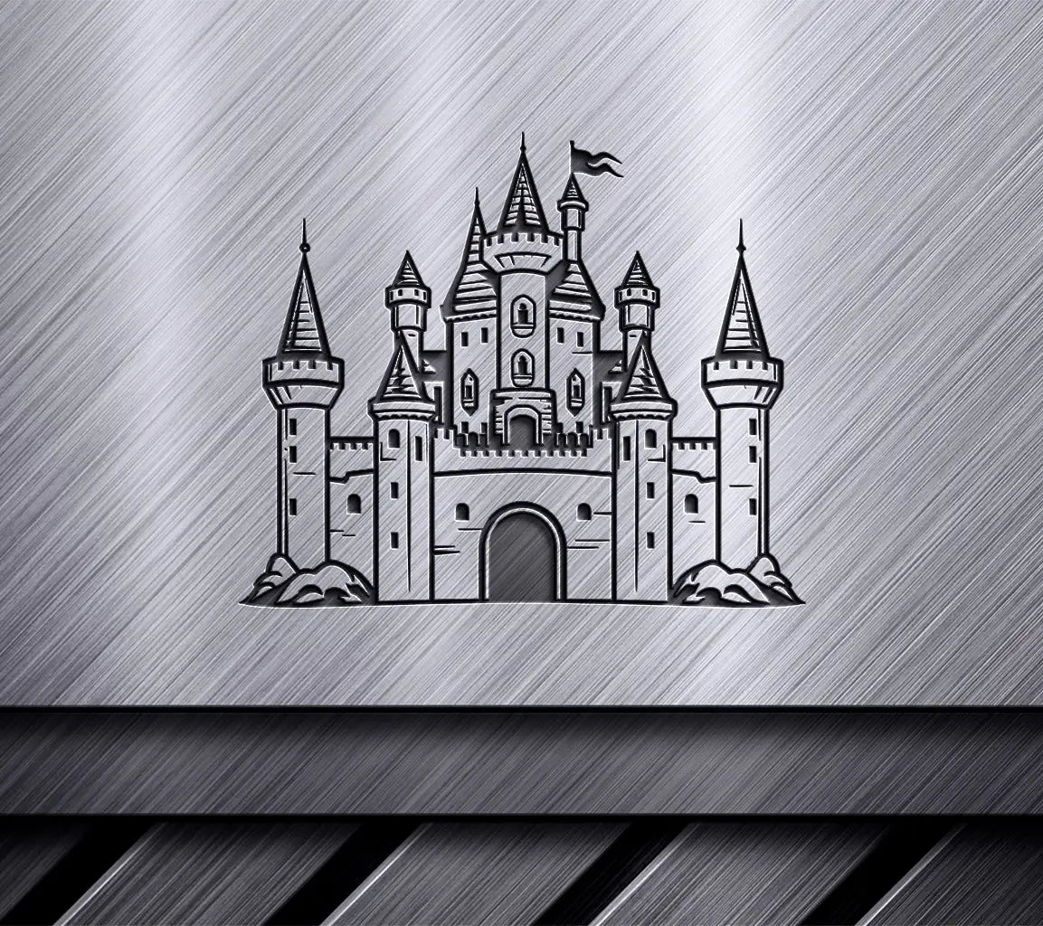  Castle with Flag SVG - Mini Truck Efficiency Vector Graphic SVG