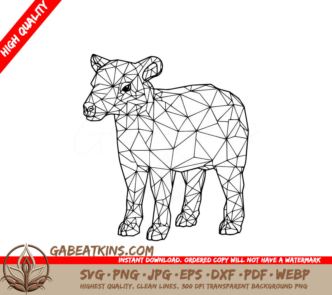  A Sheep Made Of Triangles SVG - Polygonal Lamb SVG