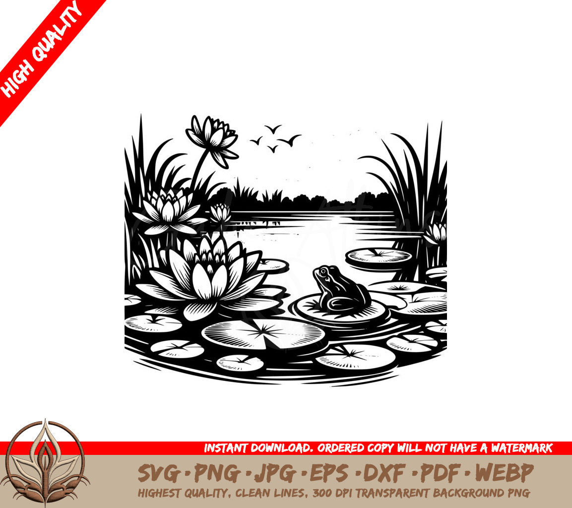 Pond Serenity SVG Cut File 
