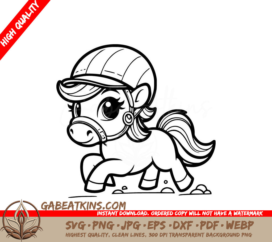  A Pony Wearing A Helmet SVG - Pony Athlete SVG