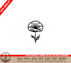 Poppy Silhouette - SVG PNG JPG AI PDF DXF EPS WebP 
