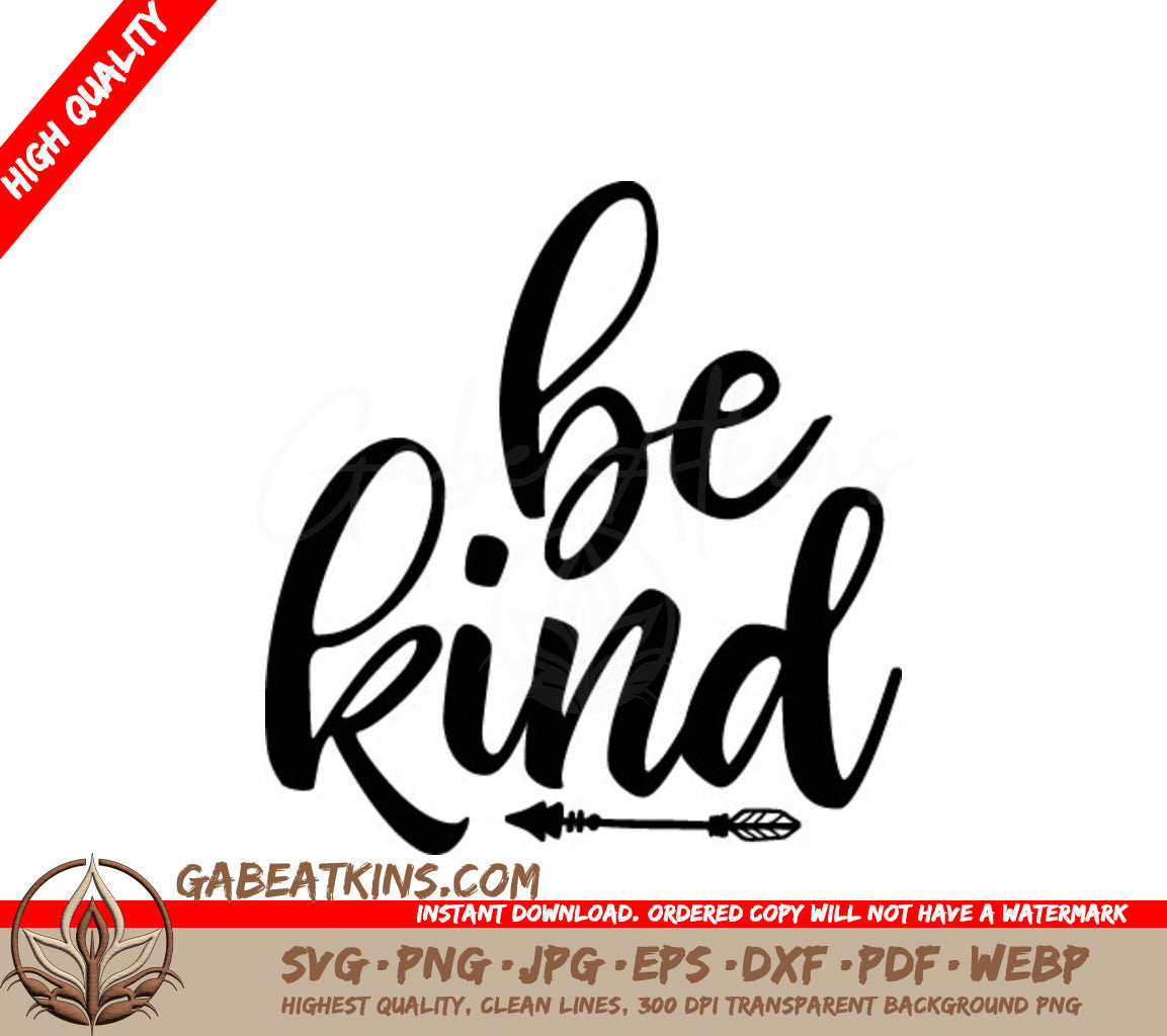  Be Kind Arrow Design SVG - Positive Quote Design SVG