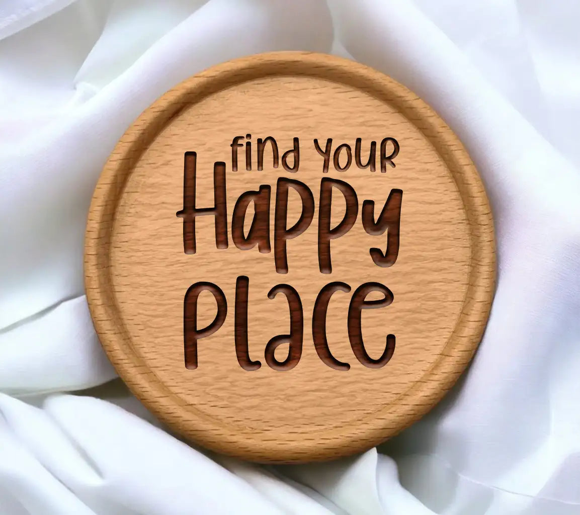 Find Your Happy Place SVG - Black Text on White Background SVG