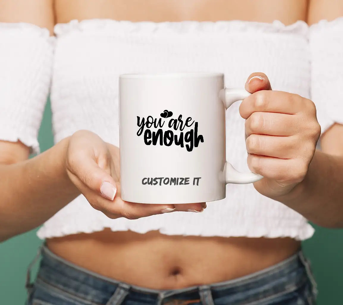 You Are Enough SVG with Heart - Positive Quote Design SVG