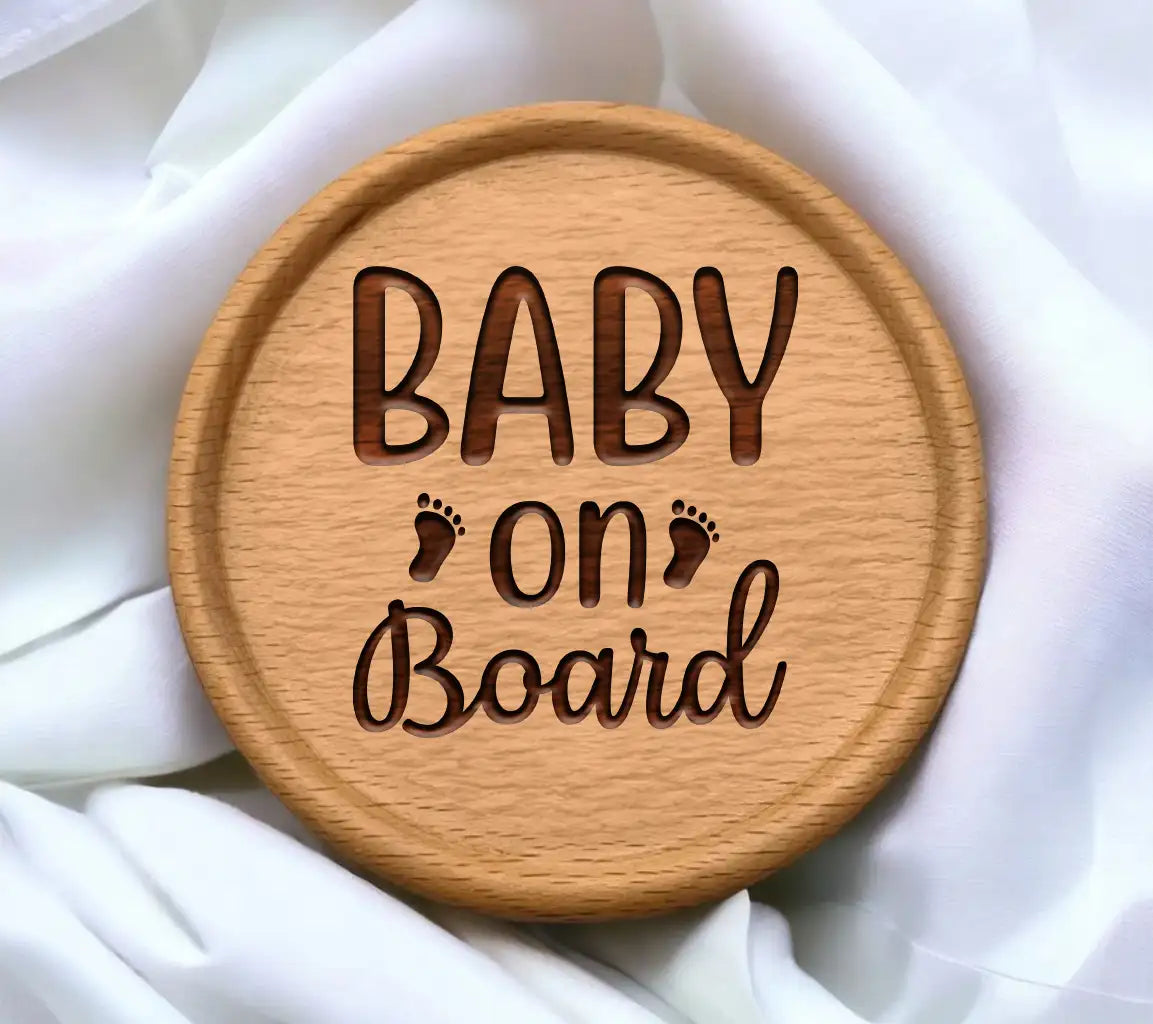  Baby On Board Sign with Footprints SVG SVG