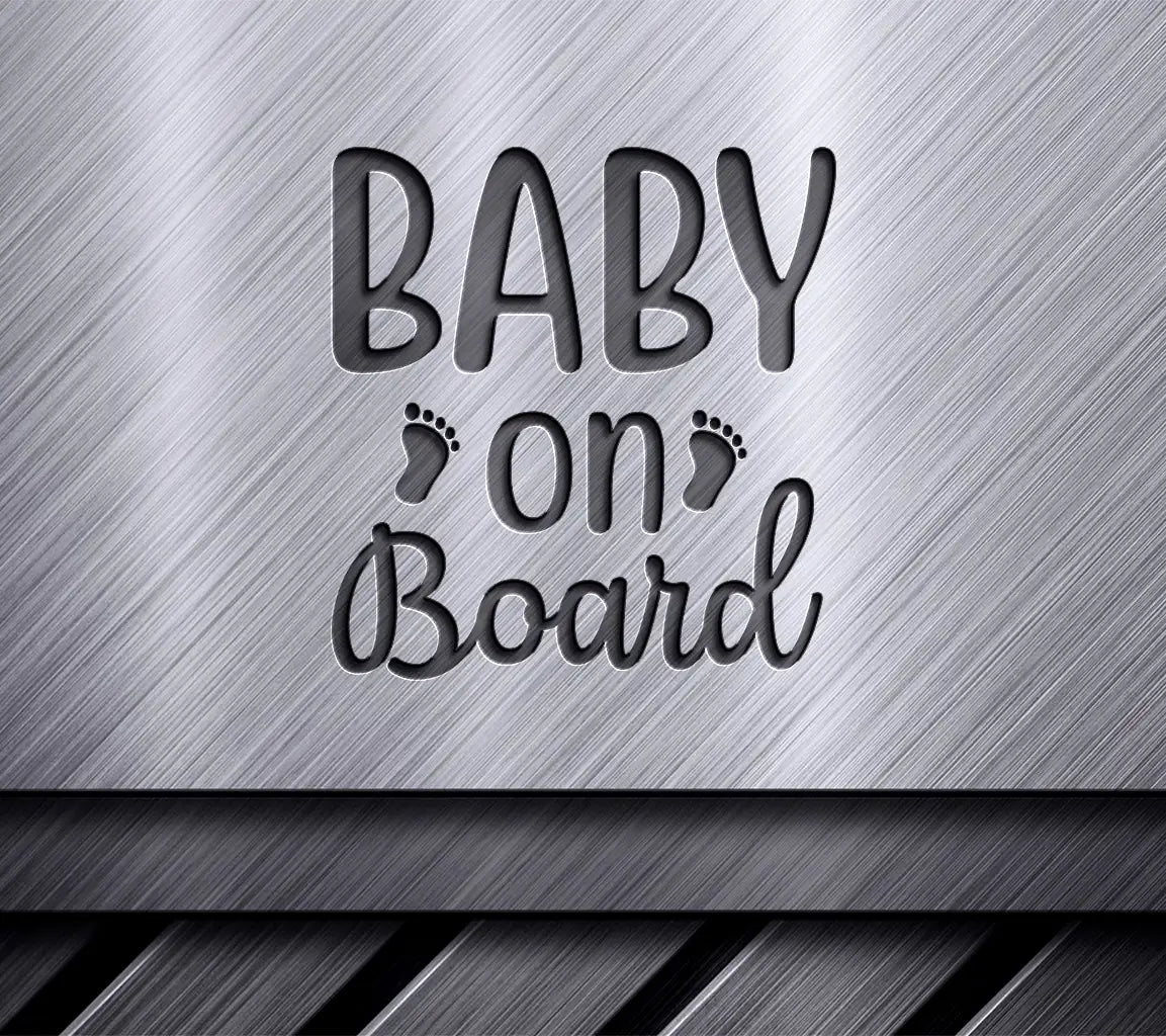  Baby On Board Sign with Footprints SVG SVG