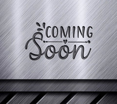 Pregnancy Announcement Coming Soon SVG - Black Text on White SVG