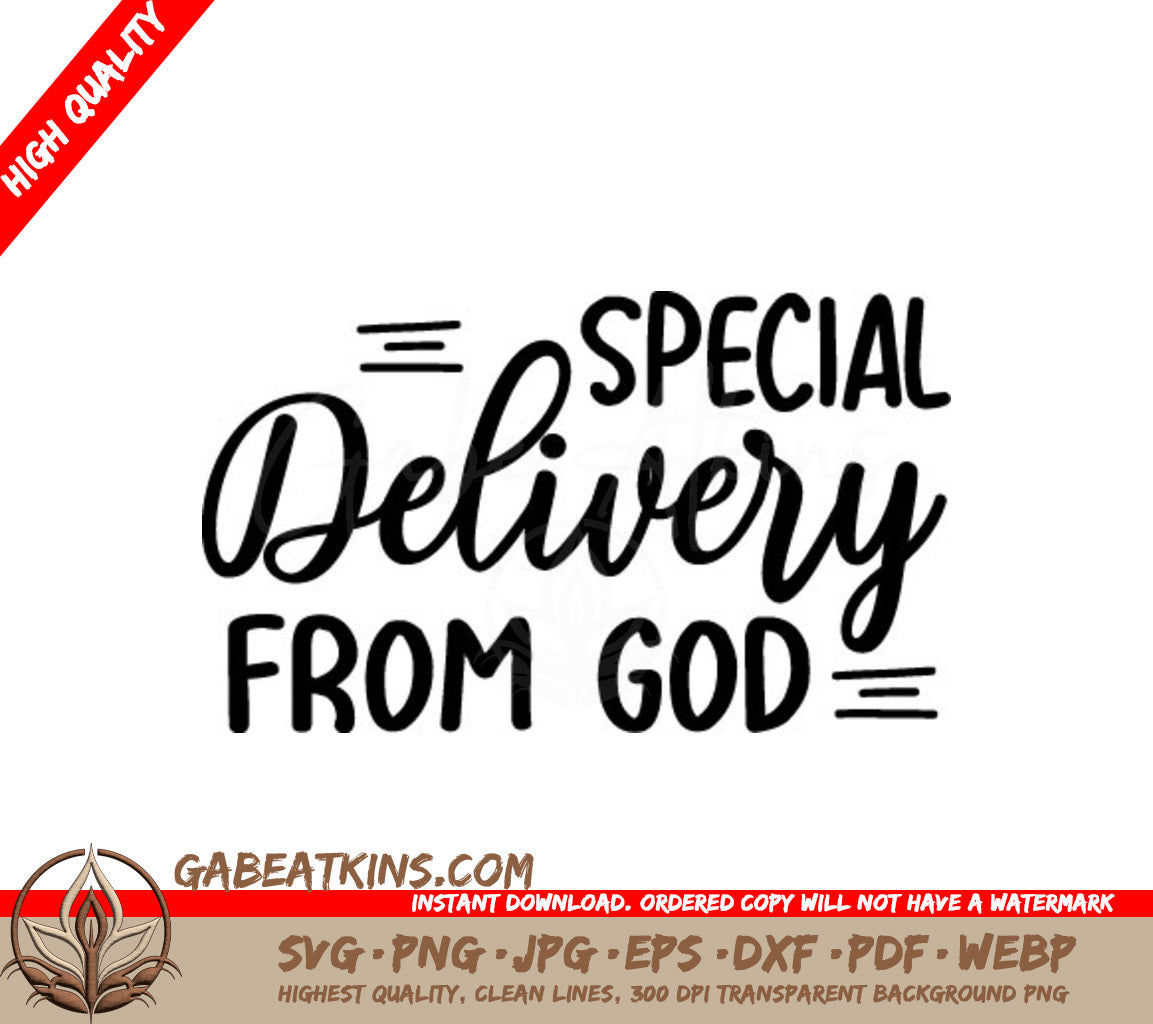 Special Delivery From God SVG - Pregnancy Announcement Design SVG