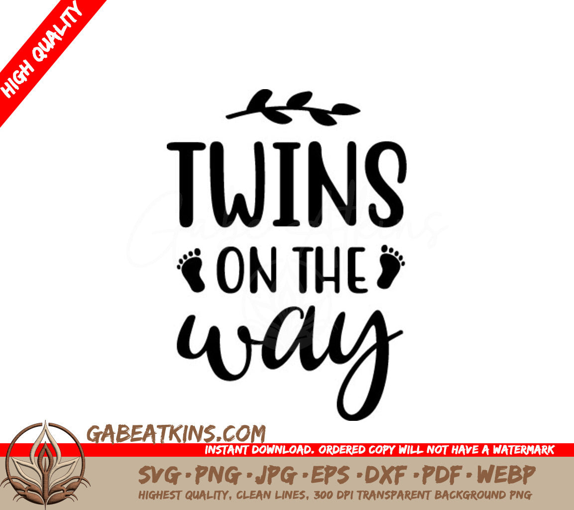 Twins On The Way -  SVG Sign SVG