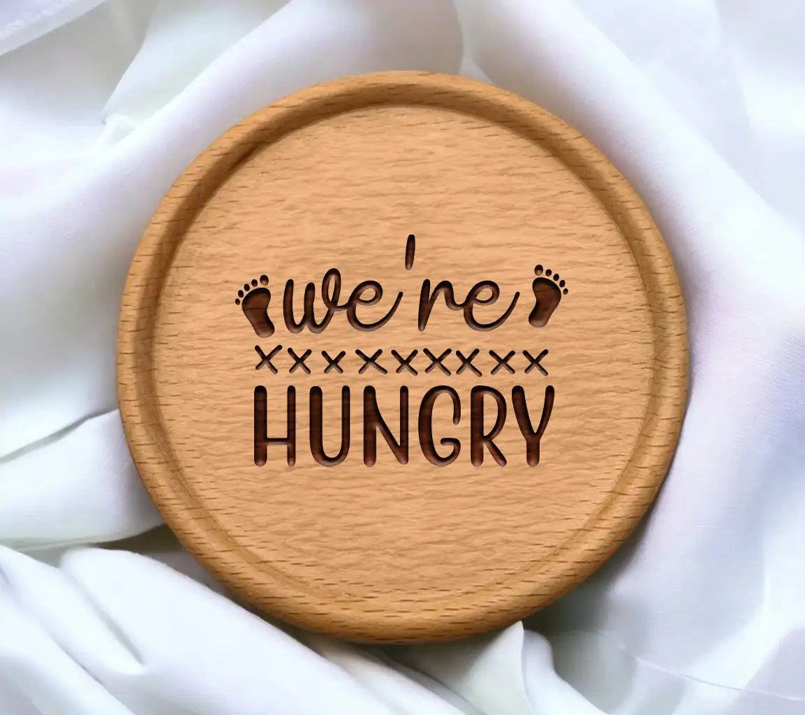  Were Hungry Pregnancy Announcement SVG with Footprints SVG