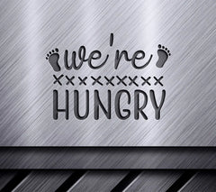  Were Hungry Pregnancy Announcement SVG with Footprints SVG