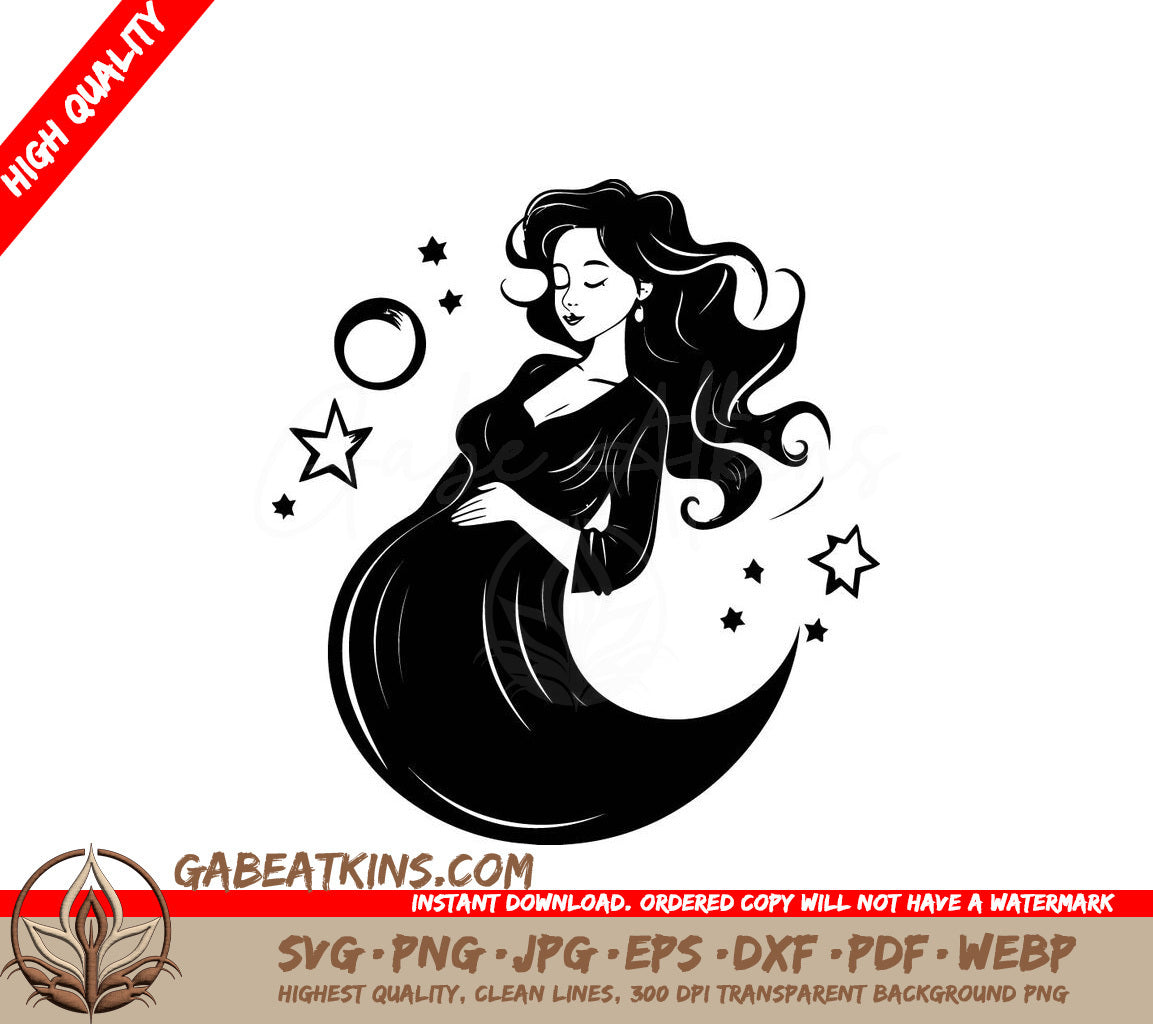 Smiling Pregnant Woman SVG -  Maternity Icon SVG