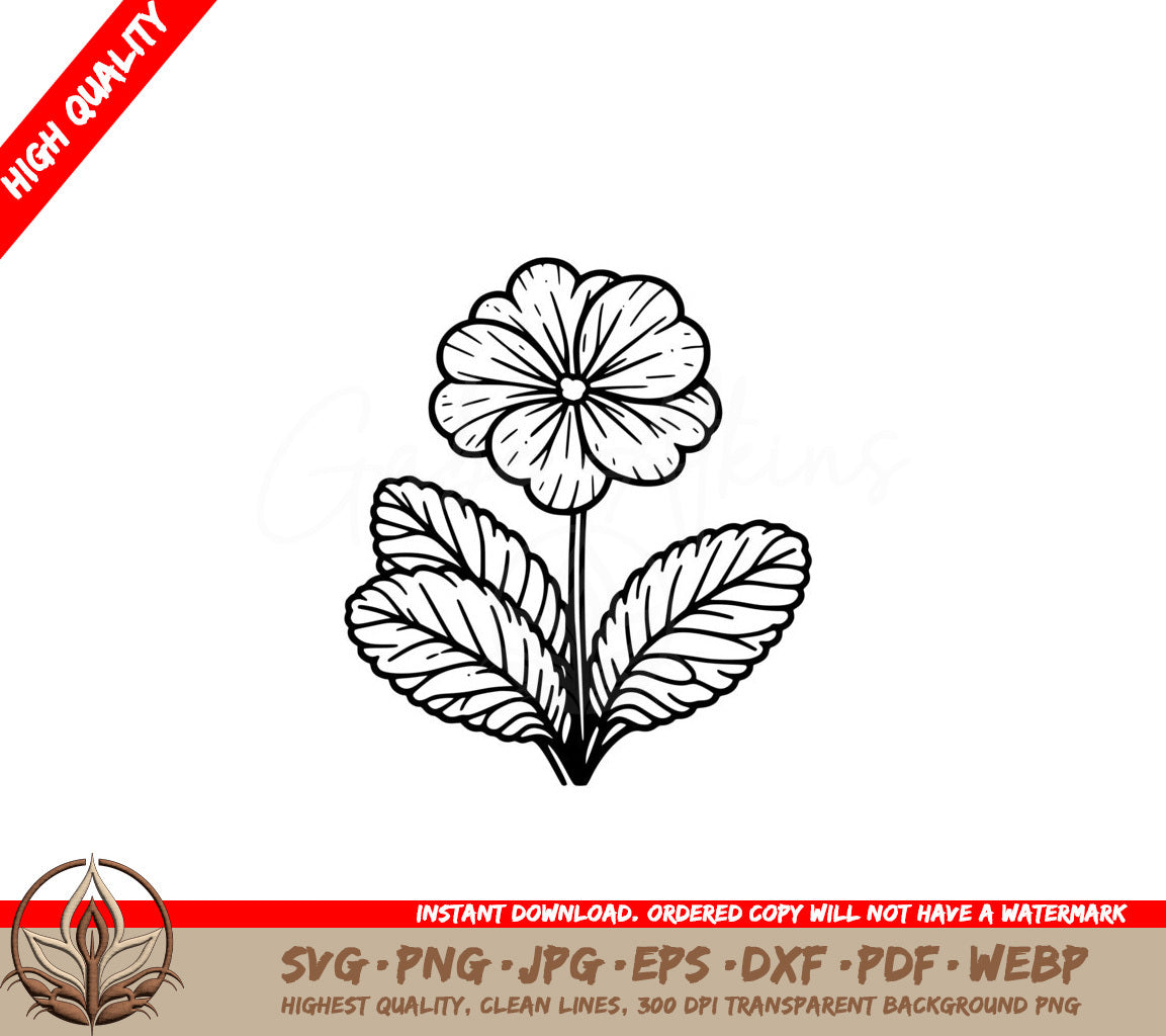 Pretty Primrose SVG PNG JPG AI PDF DXF EPS and WebP Digital Download 
