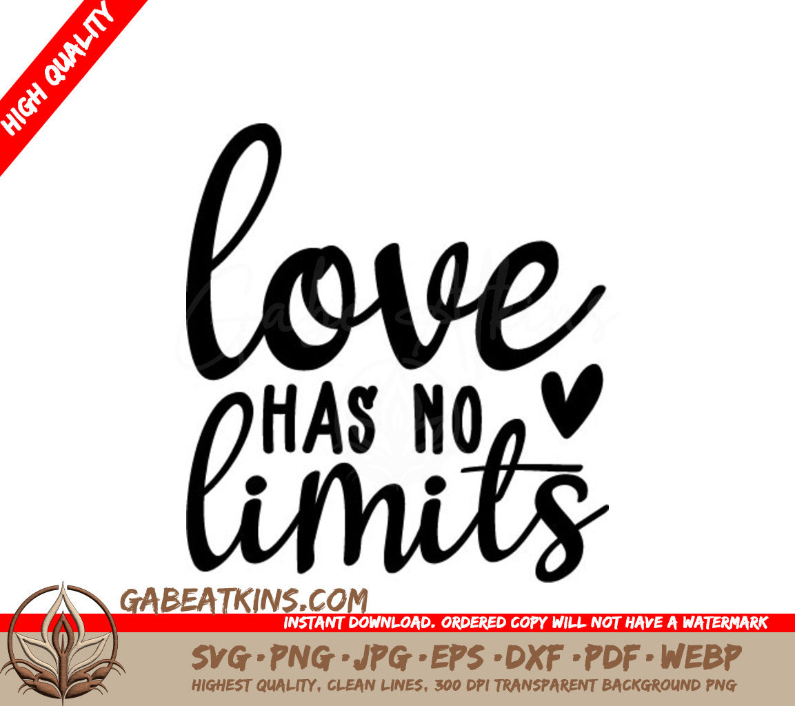 Love Has No Limits SVG - Pride Heart Design SVG