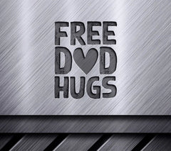 Free Dad Hugs SVG with Red Heart - Pride Month Design SVG