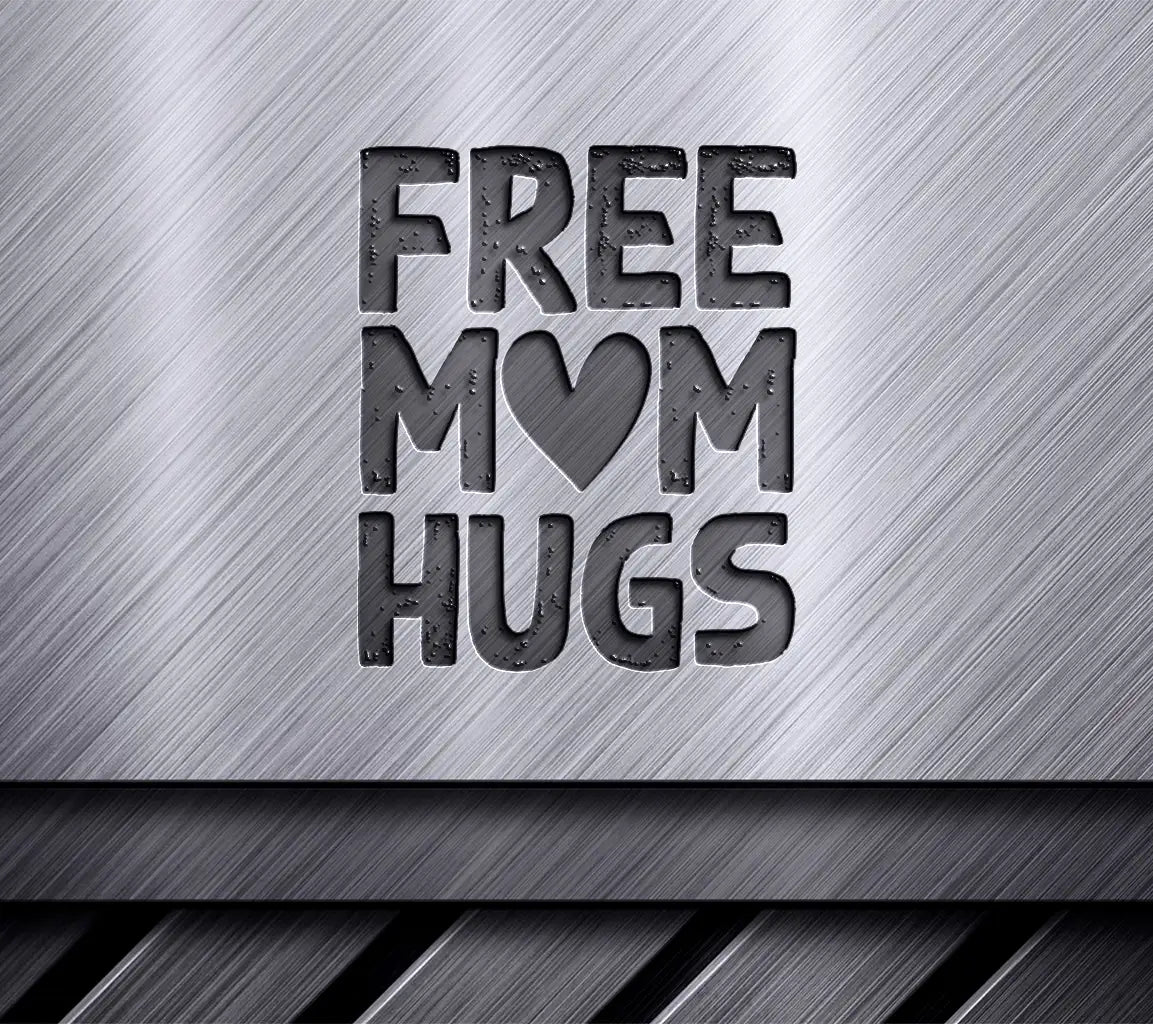 Free Mom Hugs SVG with Red Heart - Pride Design SVG