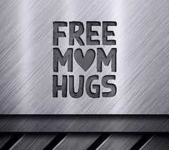 Free Mom Hugs SVG with Red Heart - Pride Design SVG