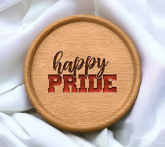 Happy Pride SVG - Black & Red on White Background SVG