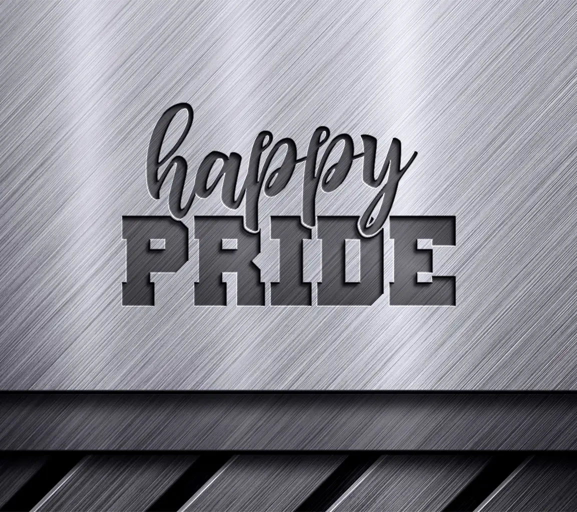 Happy Pride SVG - Black & Red on White Background SVG