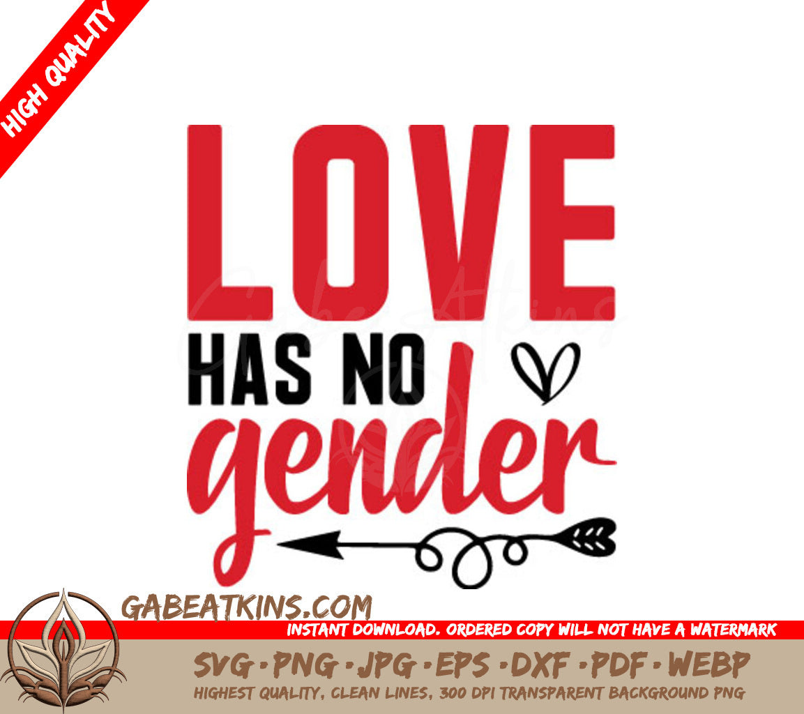 Love Has No Gender Red & Black Pride SVG SVG