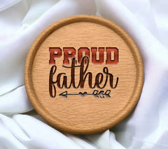 Proud Father SVG Design - Blue Arrow & Hearts SVG