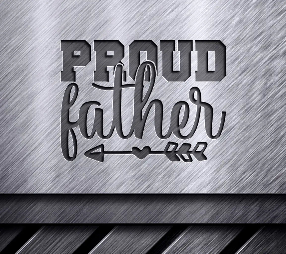 Proud Father SVG Design - Blue Arrow & Hearts SVG