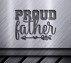 Proud Father SVG Design - Blue Arrow & Hearts SVG