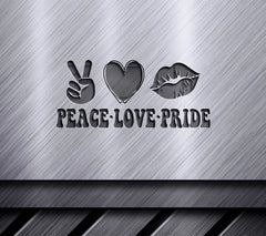 Peace, Love, Pride Rainbow SVG - Peace Sign, Heart & Lips SVG