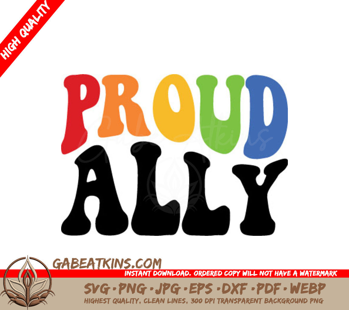 Rainbow Proud Ally SVG Design SVG