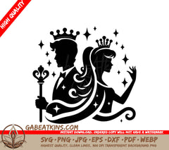  Prince & Princess Silhouette SVG - Vector Illustration SVG