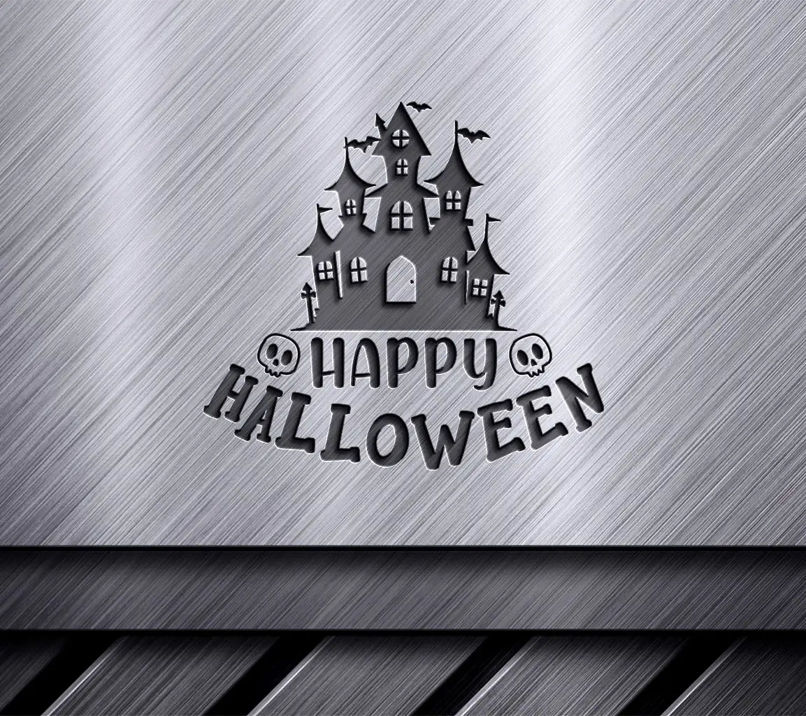 Haunted House Pumpkin SVG -  Drawing SVG