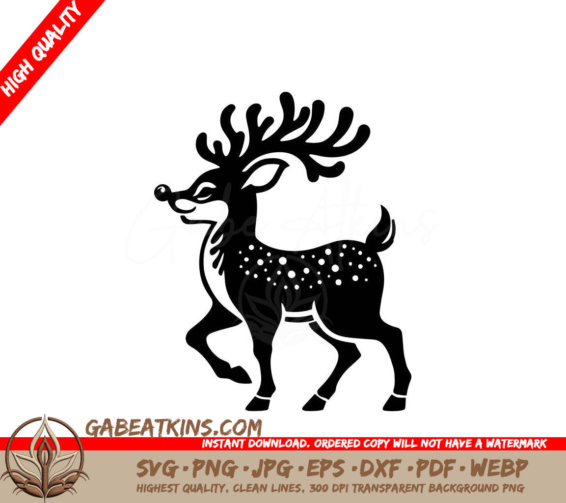  A Reindeer With A Red Nose SVG - Proud Reindeer SVG