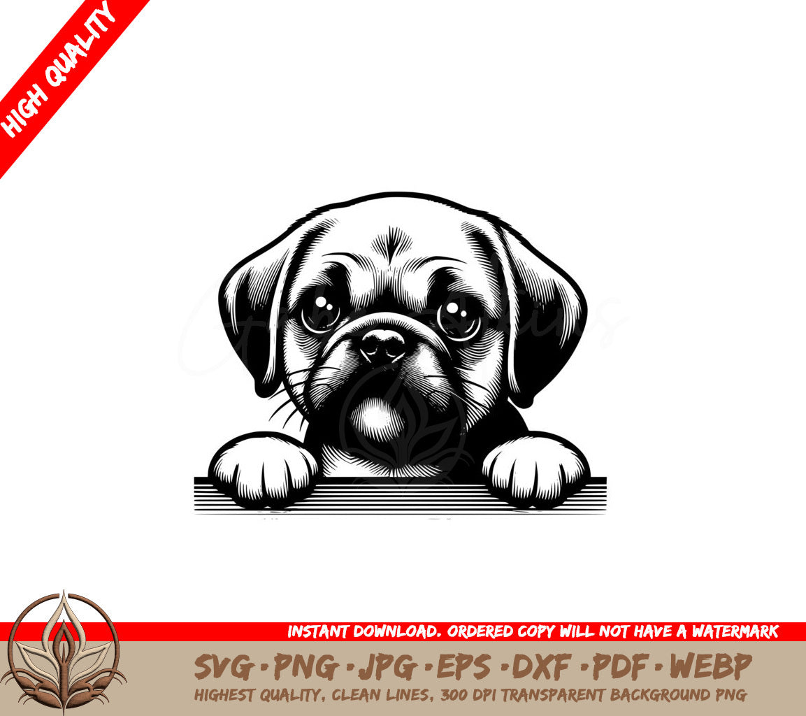 Pug Watch Duty SVG Cut File 
