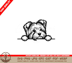 Puppy Peek Yorkie SVG 
