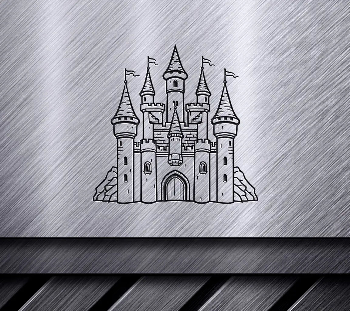  Castle with Flags SVG - Quest for the Crystal Heart SVG