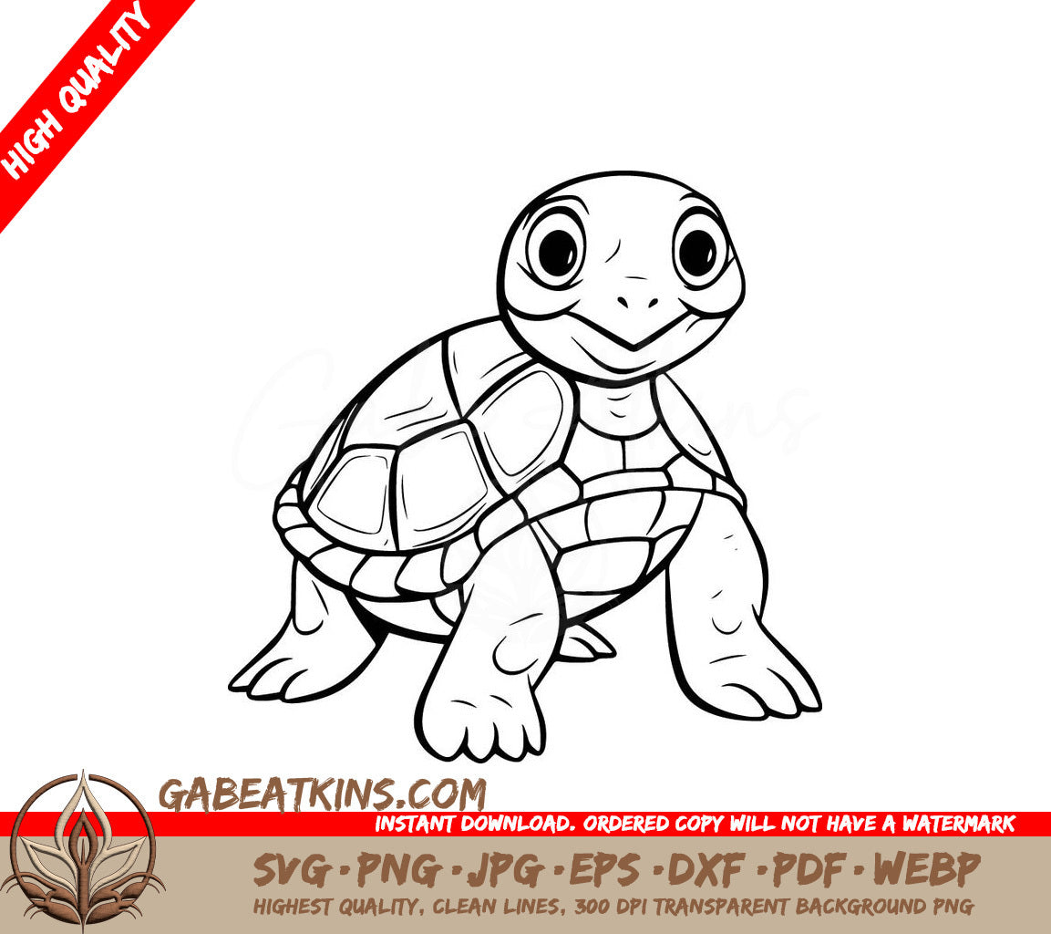  A Smiling Turtle SVG - Quirky Turtle SVG